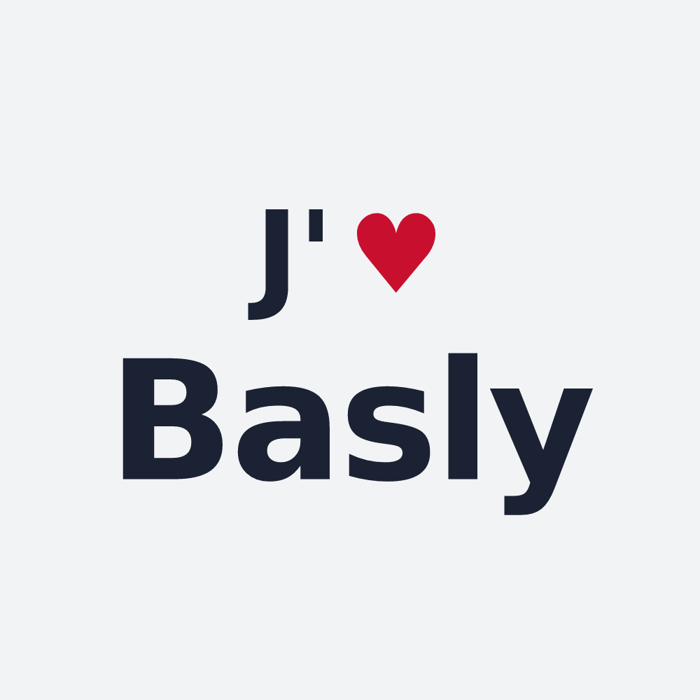 Poster personnalisé Basly — design J'aime Basly