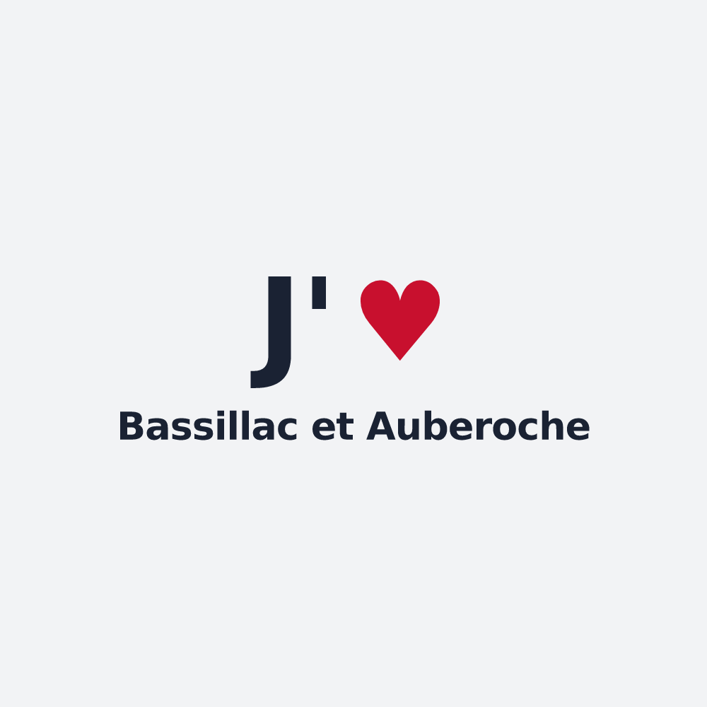 Poster personnalisé Bassillac et Auberoche — design « J'aime Bassillac et Auberoche » imprimé sur le poster