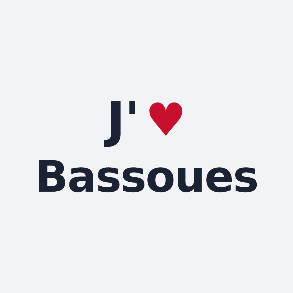 Poster personnalisé Bassoues — design J'aime Bassoues