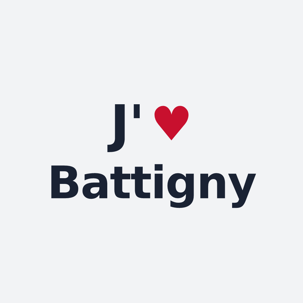 Poster personnalisé Battigny — design « J'aime Battigny » imprimé sur le poster