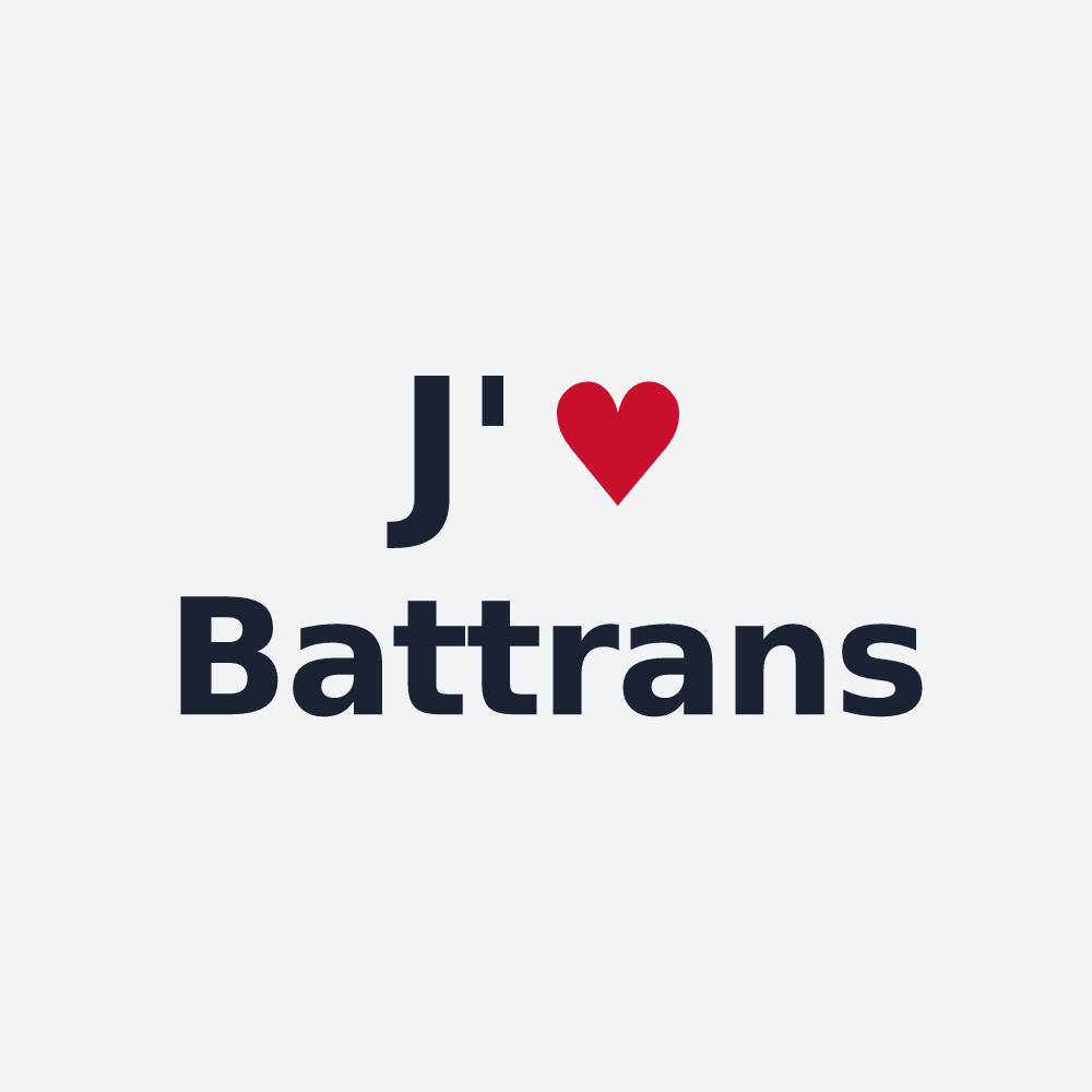 Poster personnalisé Battrans — design J'aime Battrans