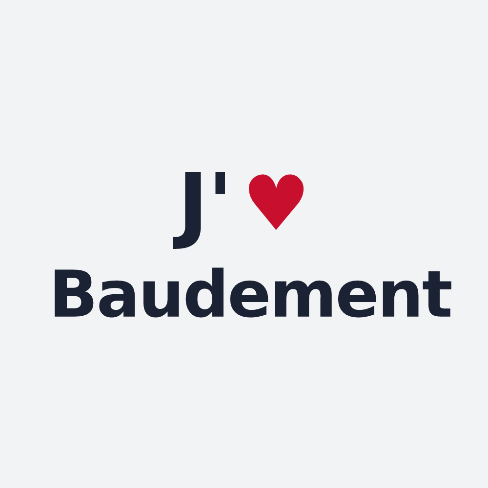 Poster personnalisé Baudement — design J'aime Baudement