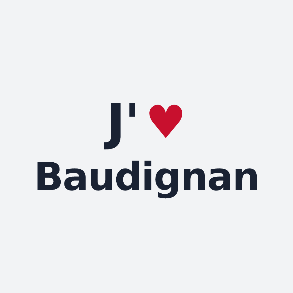 Poster personnalisé Baudignan — design J'aime Baudignan