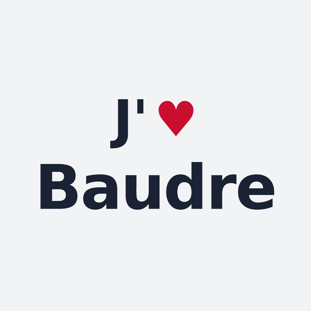 Poster personnalisé Baudre — design J'aime Baudre