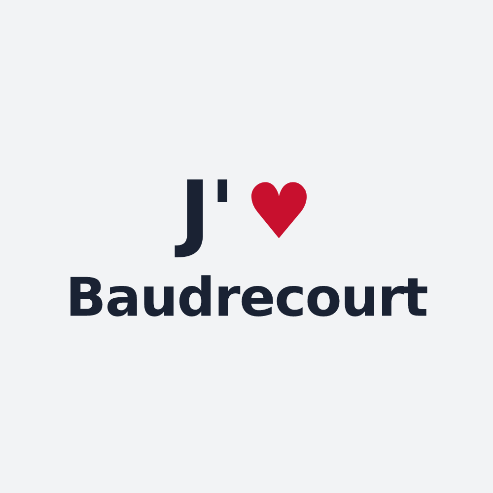 Poster personnalisé Baudrecourt — design J'aime Baudrecourt