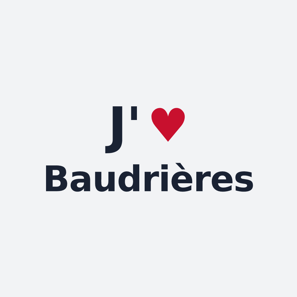 Poster personnalisé Baudrières — design « J'aime Baudrières » imprimé sur le poster