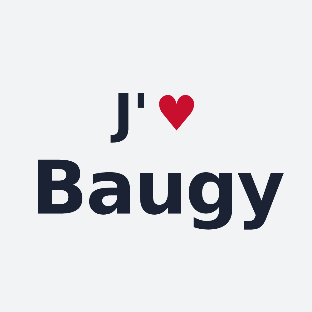 Poster personnalisé Baugy — design J'aime Baugy