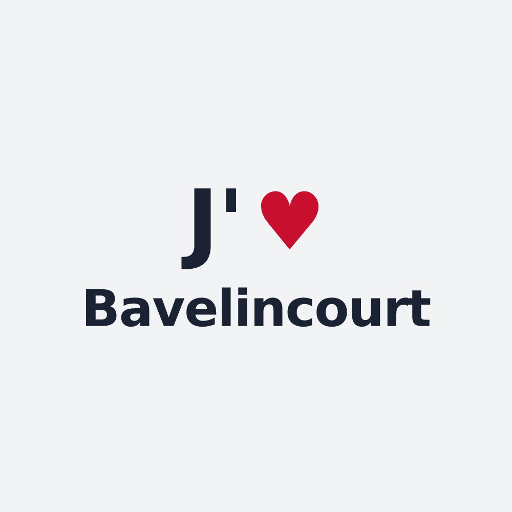 Poster personnalisé Bavelincourt — design « J'aime Bavelincourt » imprimé sur le poster