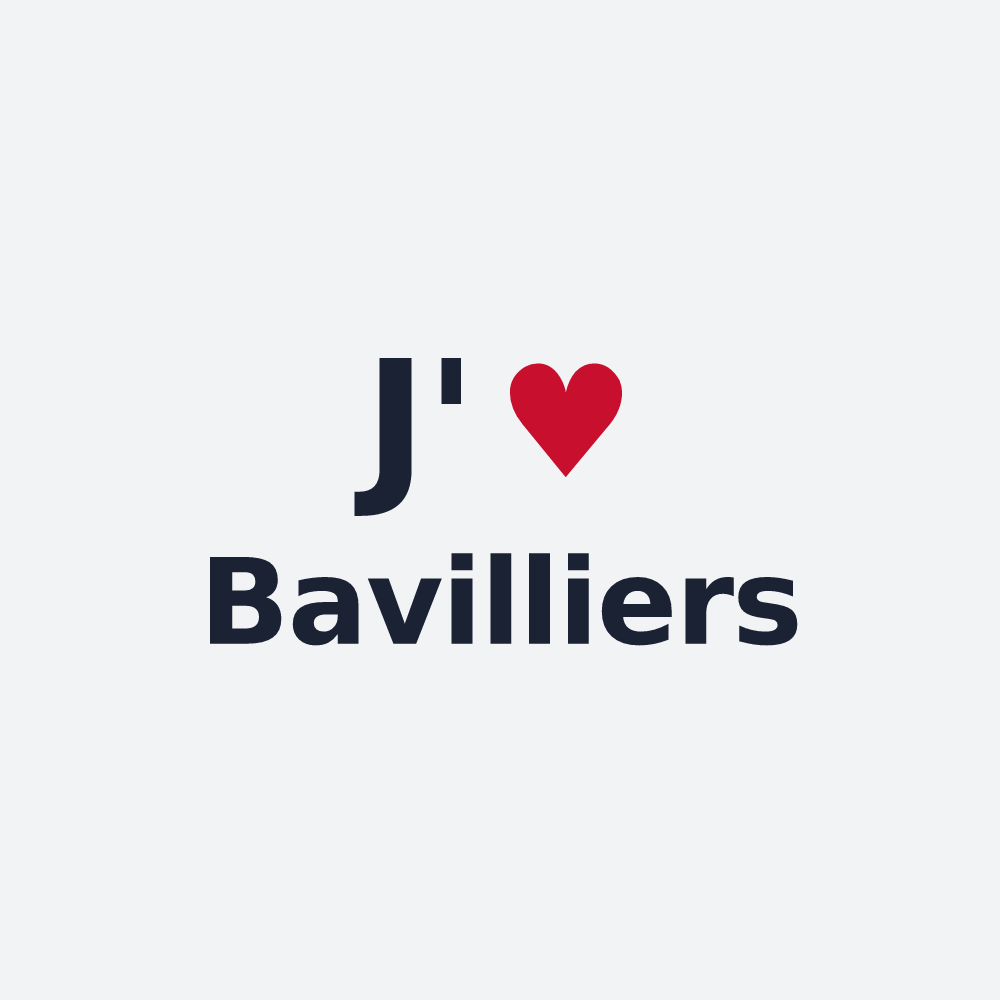 Poster personnalisé Bavilliers — design « J'aime Bavilliers » imprimé sur le poster