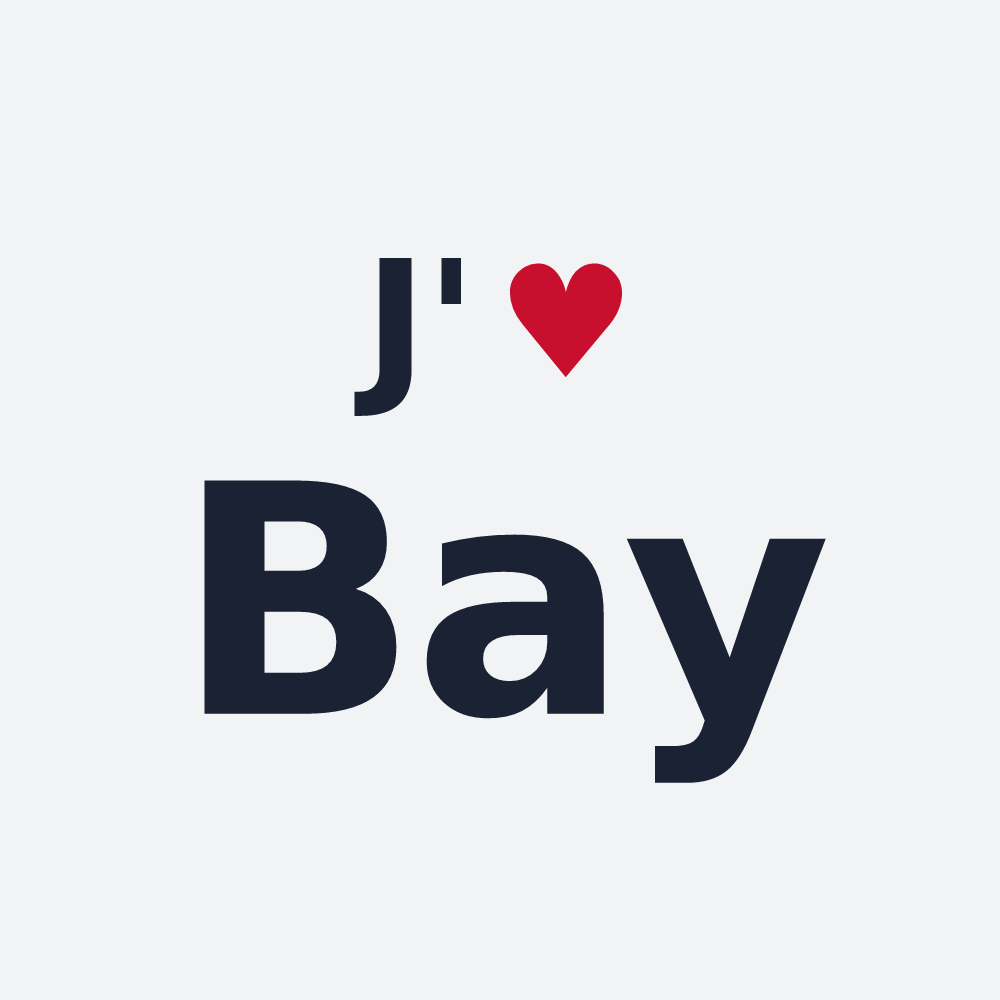 Poster personnalisé Bay — design « J'aime Bay » imprimé sur le poster