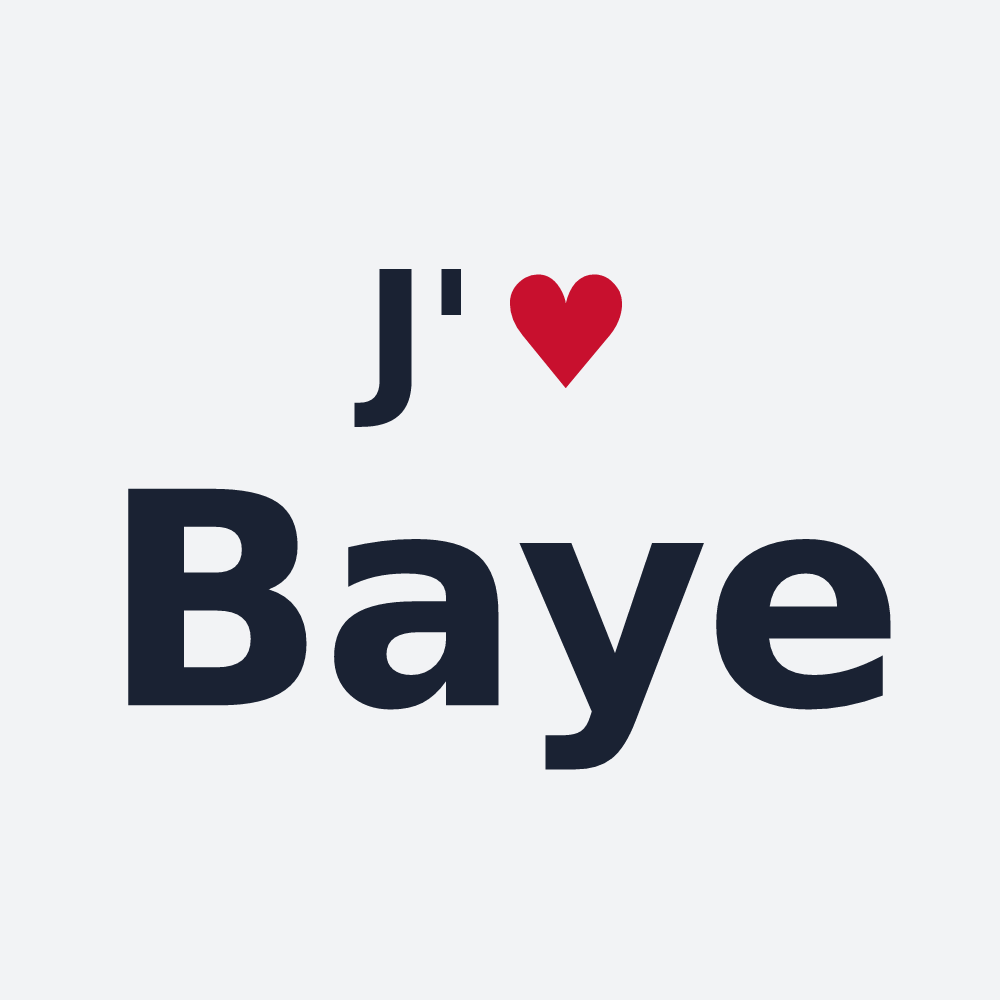 Poster personnalisé Baye — design J'aime Baye