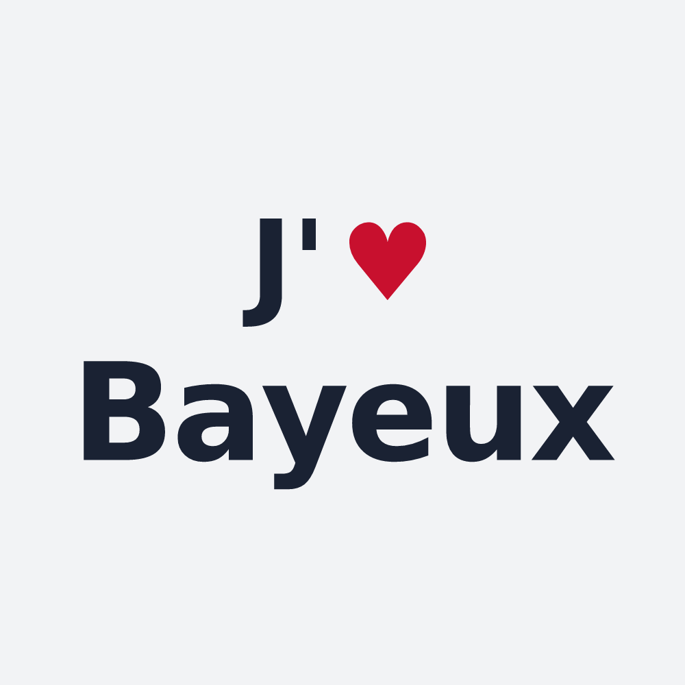 Poster personnalisé Bayeux — design J'aime Bayeux