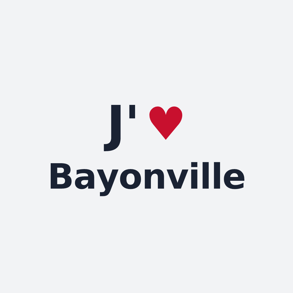 Poster personnalisé Bayonville — design « J'aime Bayonville » imprimé sur le poster