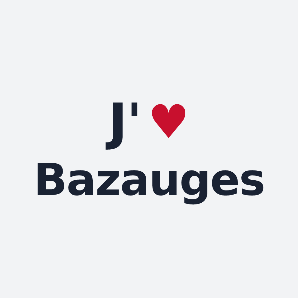 Poster personnalisé Bazauges — design J'aime Bazauges