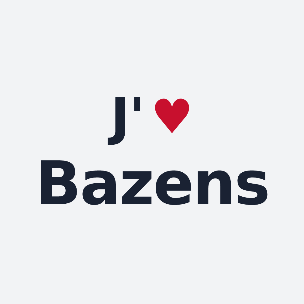 Poster personnalisé Bazens — design « J'aime Bazens » imprimé sur le poster