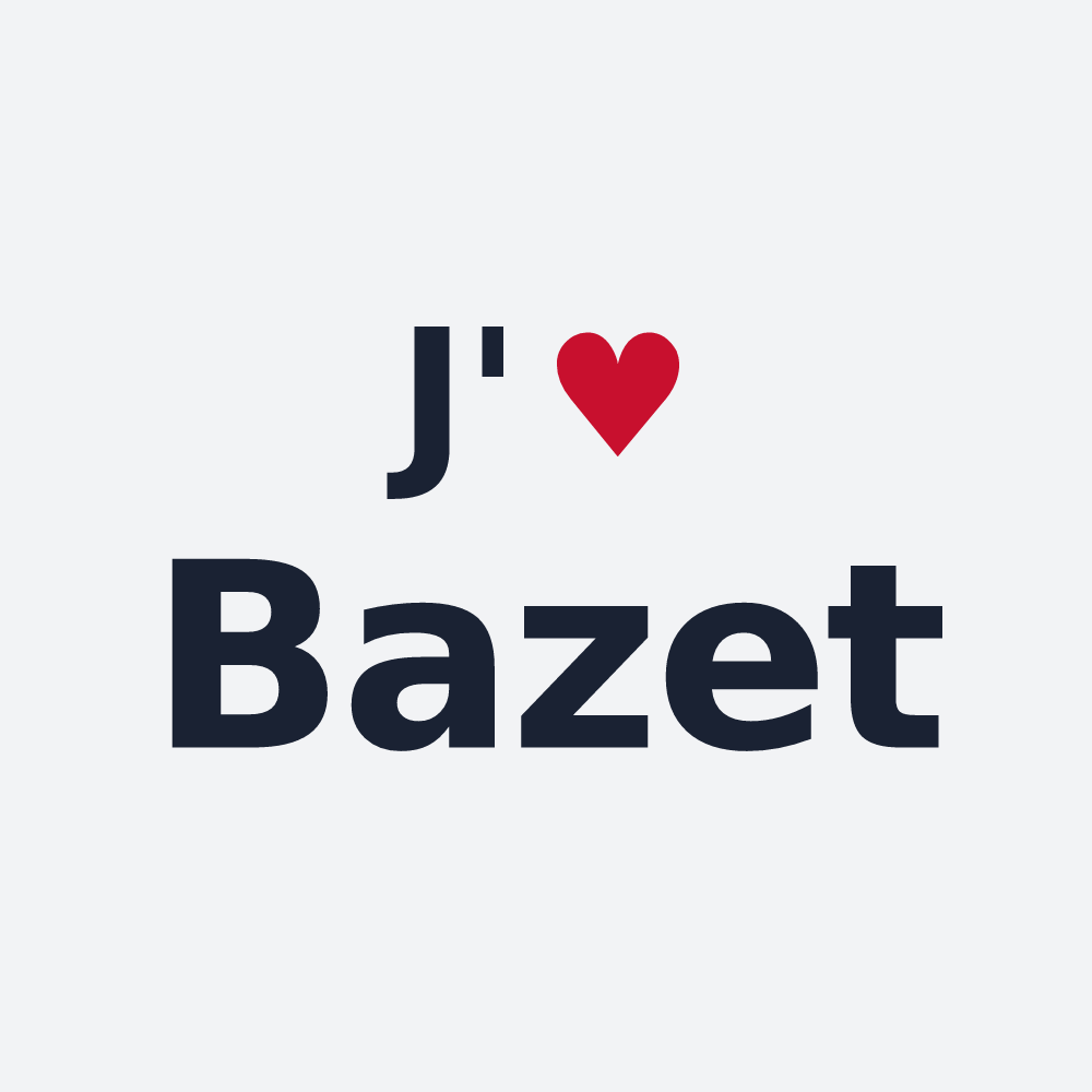 Poster personnalisé Bazet — design J'aime Bazet