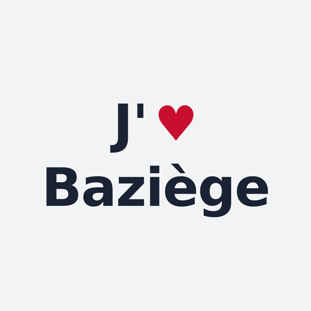Poster personnalisé Baziège — design J'aime Baziège