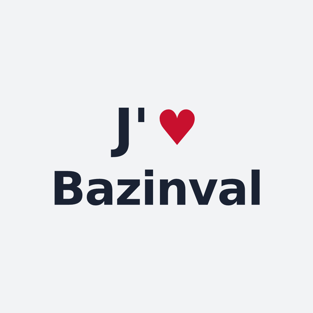 Poster personnalisé Bazinval — design J'aime Bazinval