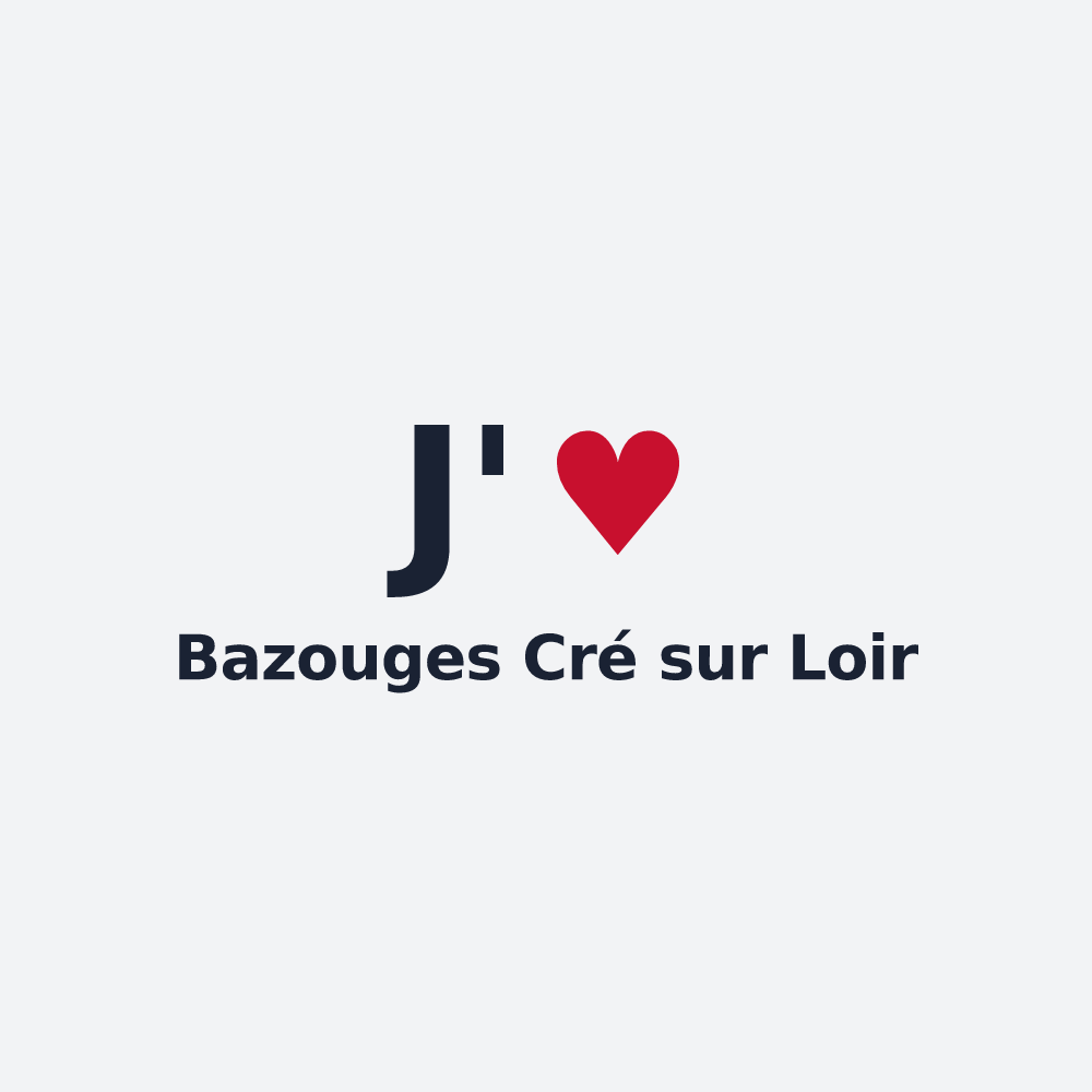 Poster personnalisé Bazouges Cré sur Loir — design J'aime Bazouges Cré sur Loir