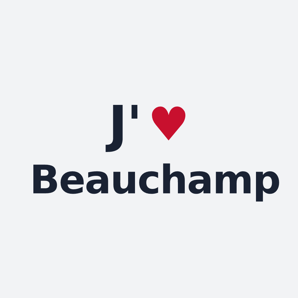 Poster personnalisé Beauchamp — design « J'aime Beauchamp » imprimé sur le poster