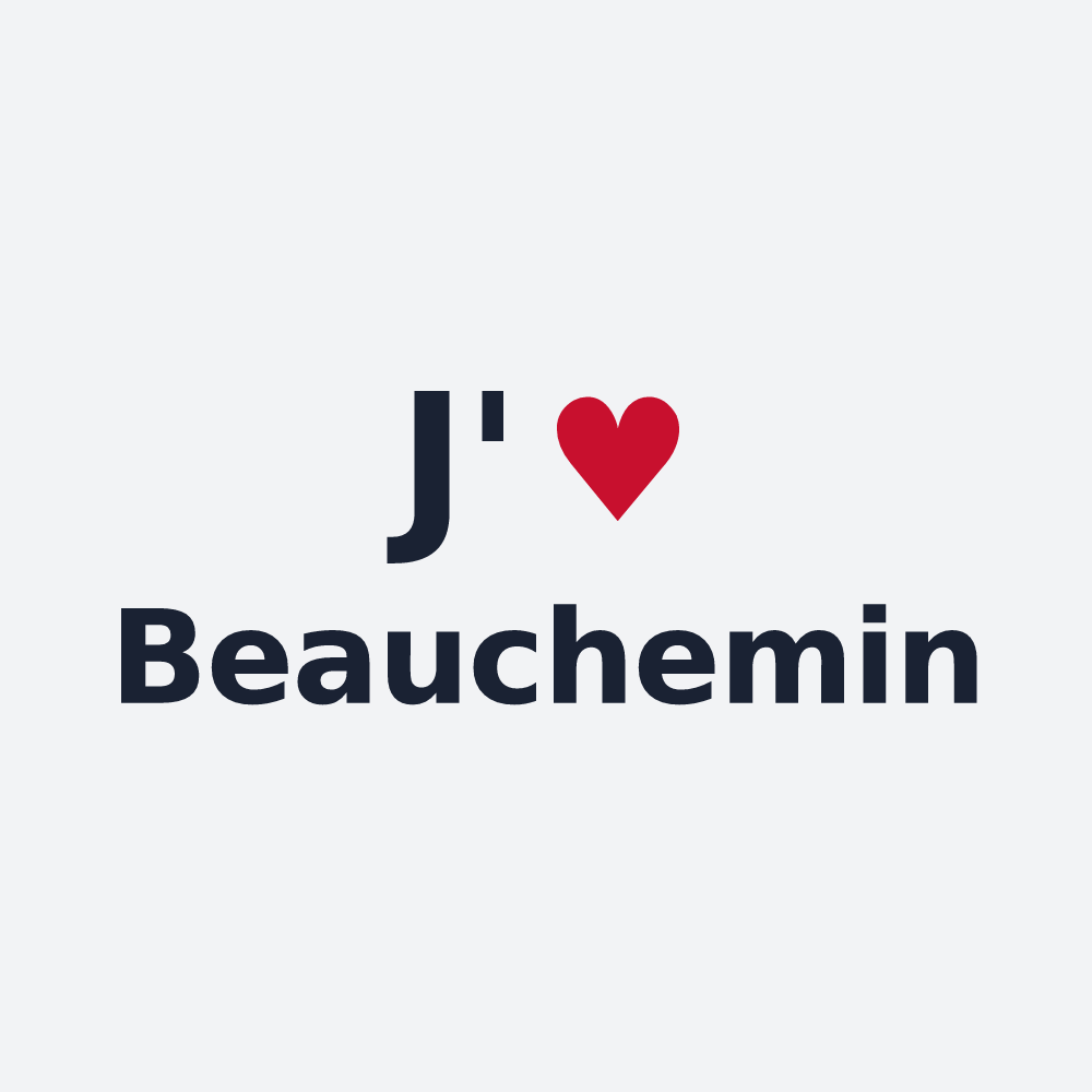 Poster personnalisé Beauchemin — design « J'aime Beauchemin » imprimé sur le poster