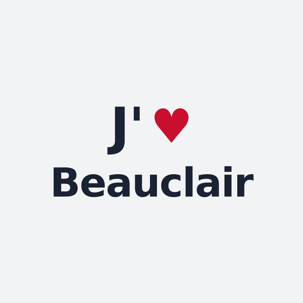 Poster personnalisé Beauclair — design J'aime Beauclair