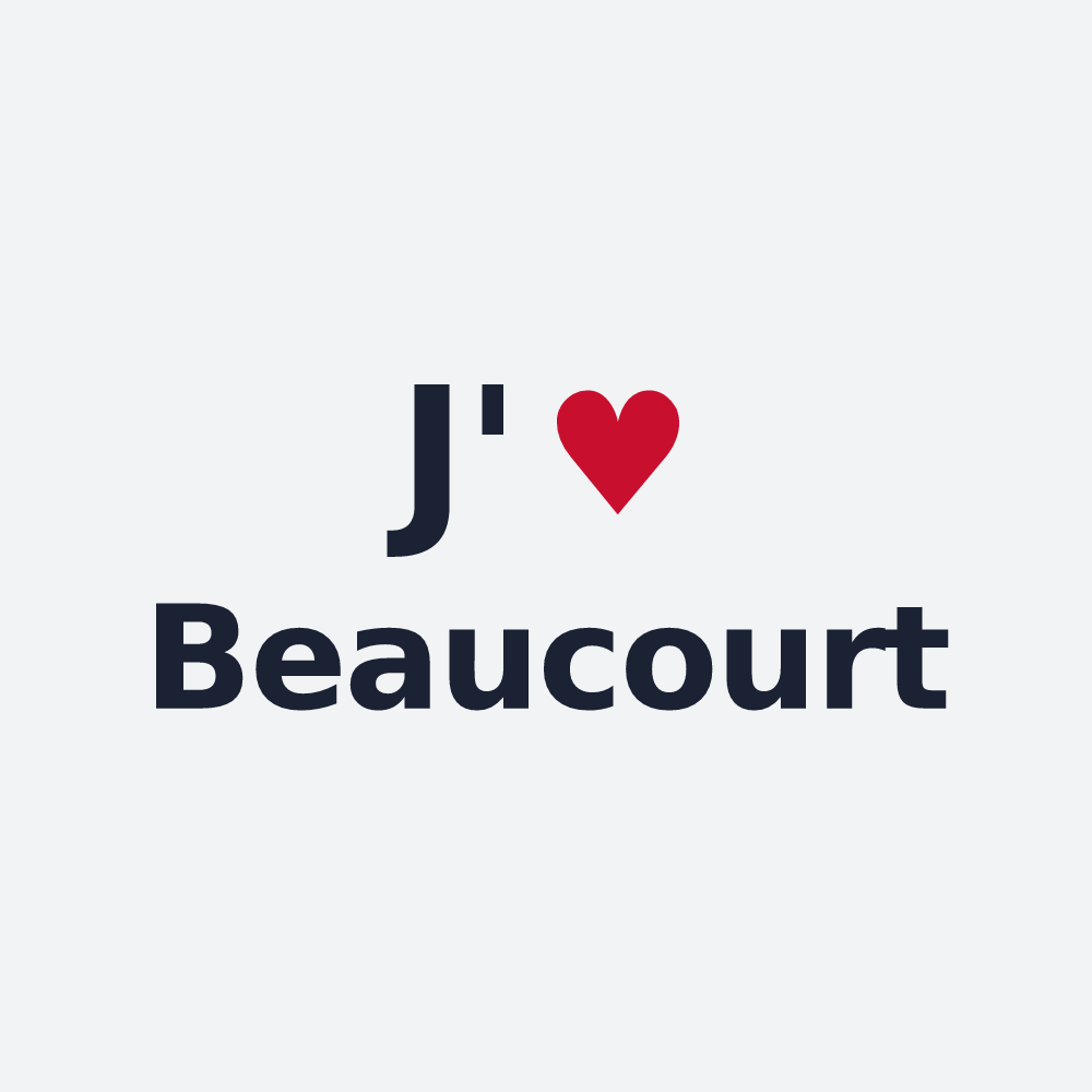 Poster personnalisé Beaucourt — design « J'aime Beaucourt » imprimé sur le poster