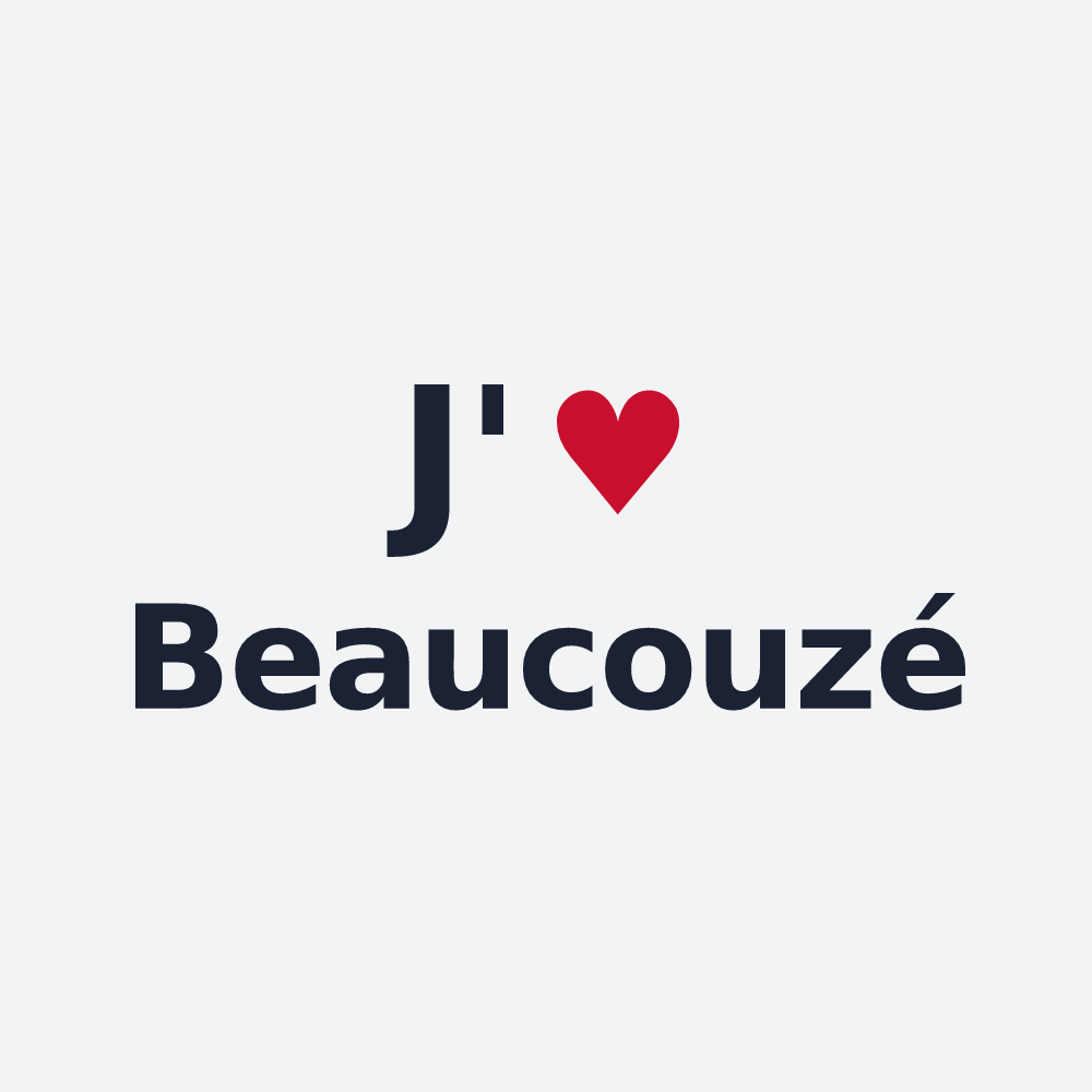 Poster personnalisé Beaucouzé — design « J'aime Beaucouzé » imprimé sur le poster