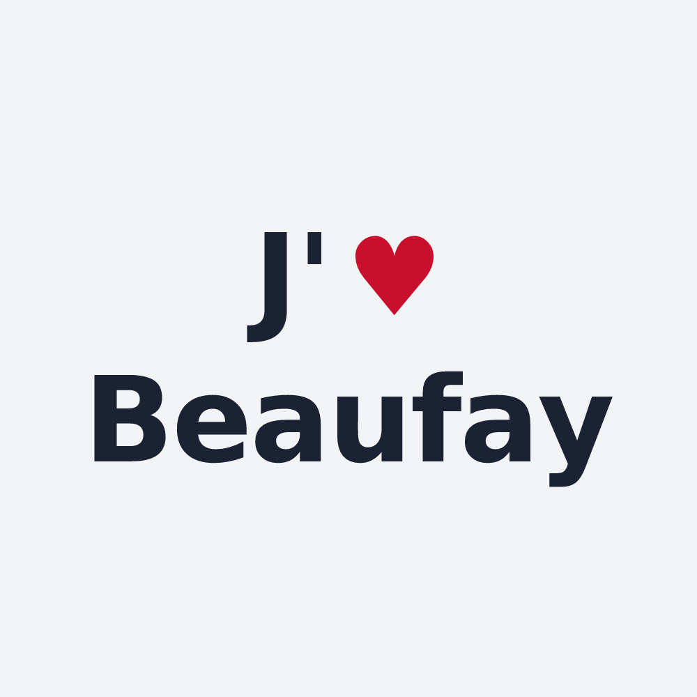 Poster personnalisé Beaufay — design « J'aime Beaufay » imprimé sur le poster