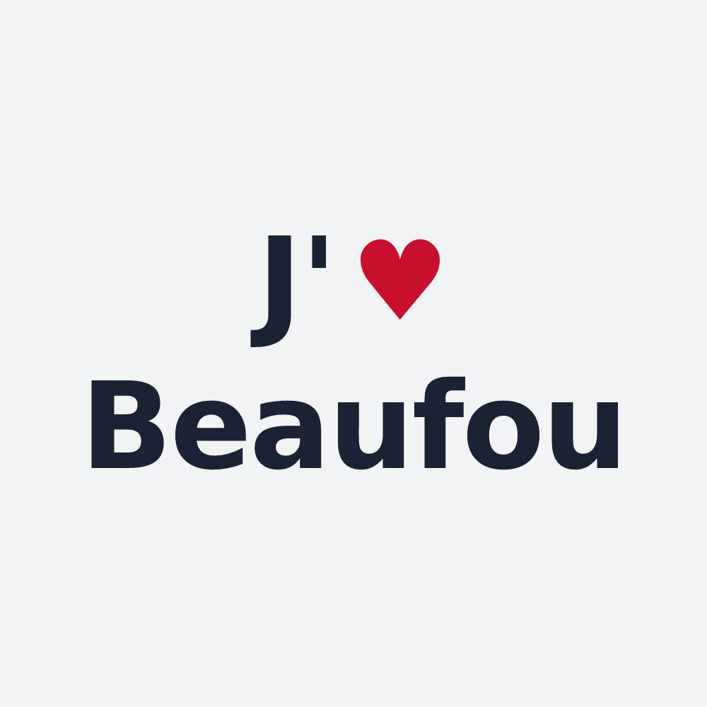 Poster personnalisé Beaufou — design J'aime Beaufou
