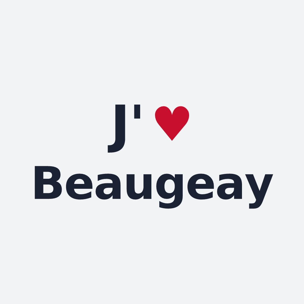 Poster personnalisé Beaugeay — design « J'aime Beaugeay » imprimé sur le poster