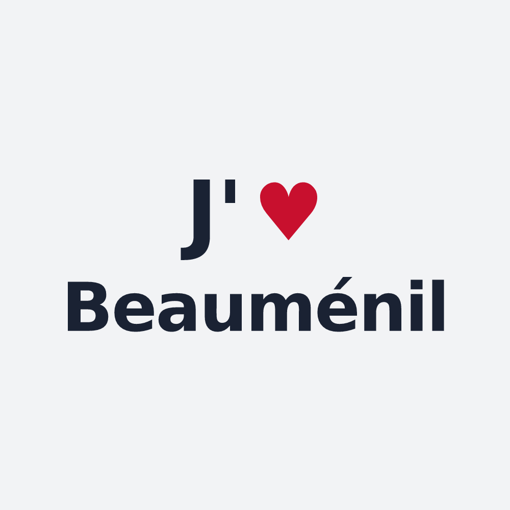 Poster personnalisé Beauménil — design « J'aime Beauménil » imprimé sur le poster
