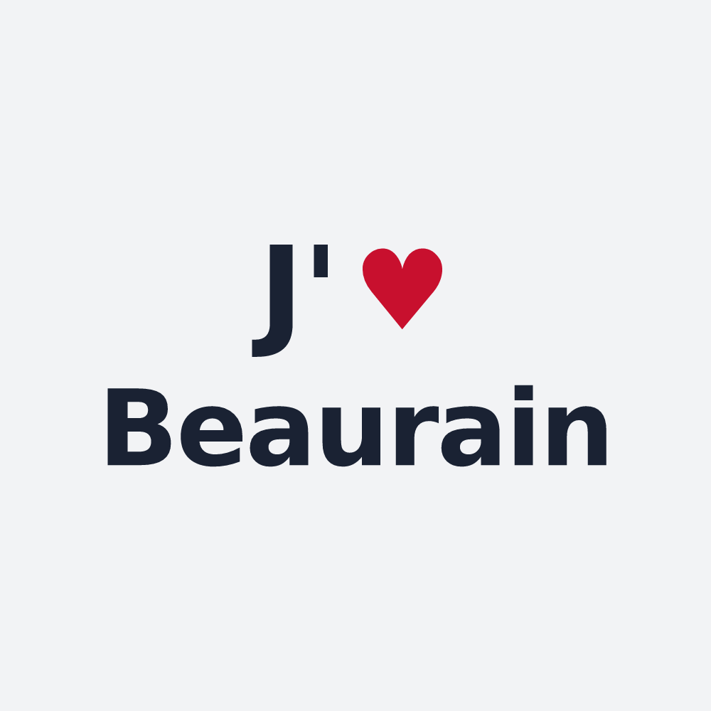 Poster personnalisé Beaurain — design « J'aime Beaurain » imprimé sur le poster