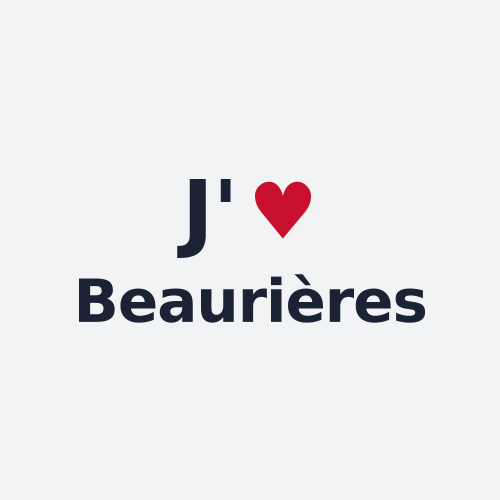 Poster personnalisé Beaurières — design « J'aime Beaurières » imprimé sur le poster