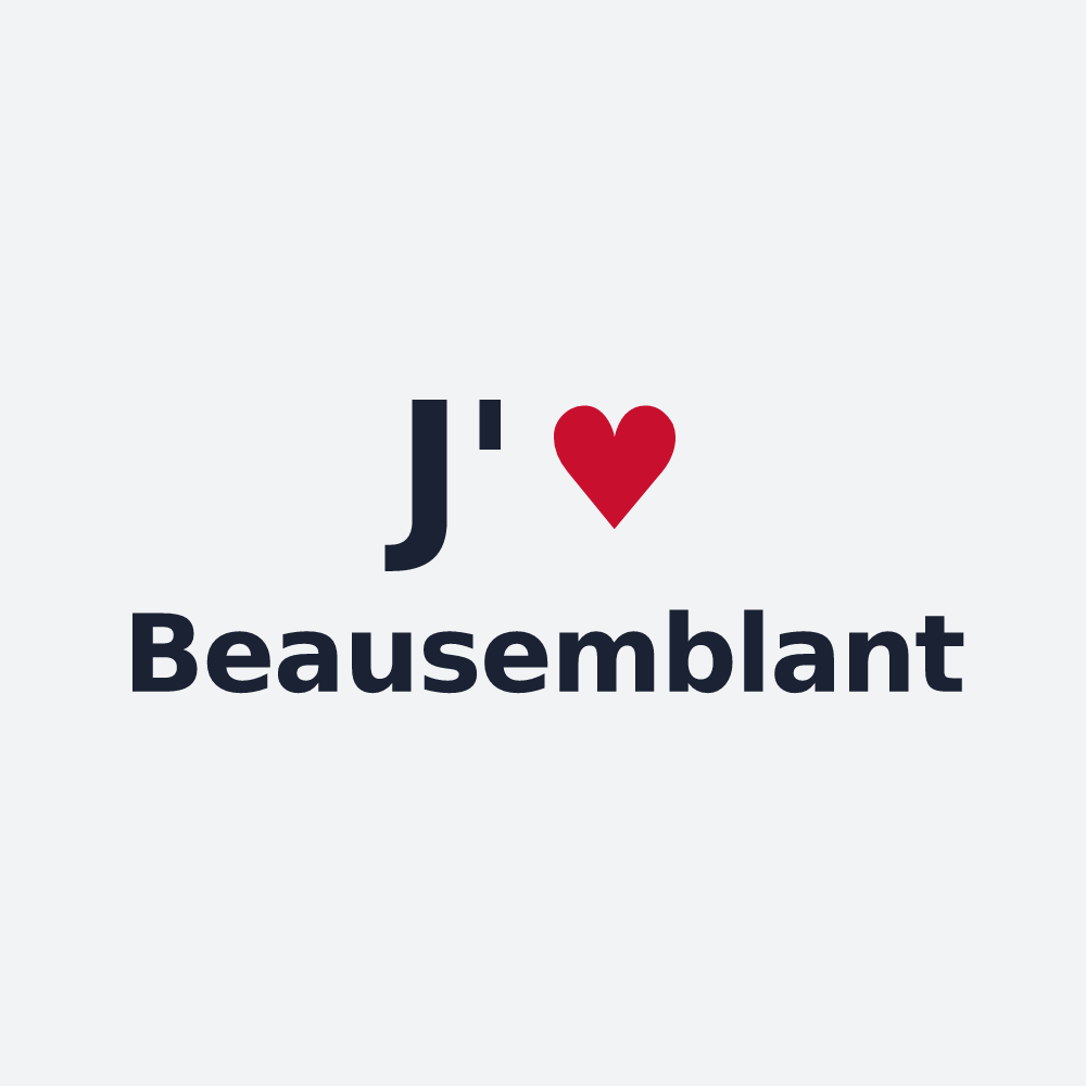 Poster personnalisé Beausemblant — design « J'aime Beausemblant » imprimé sur le poster