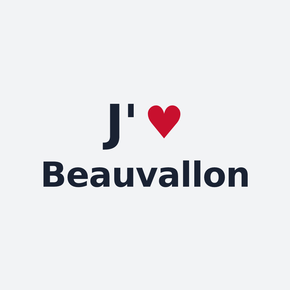 Poster personnalisé Beauvallon — design J'aime Beauvallon