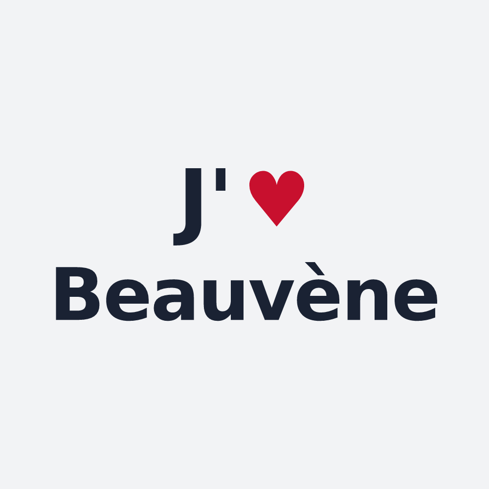 Poster personnalisé Beauvène — design « J'aime Beauvène » imprimé sur le poster