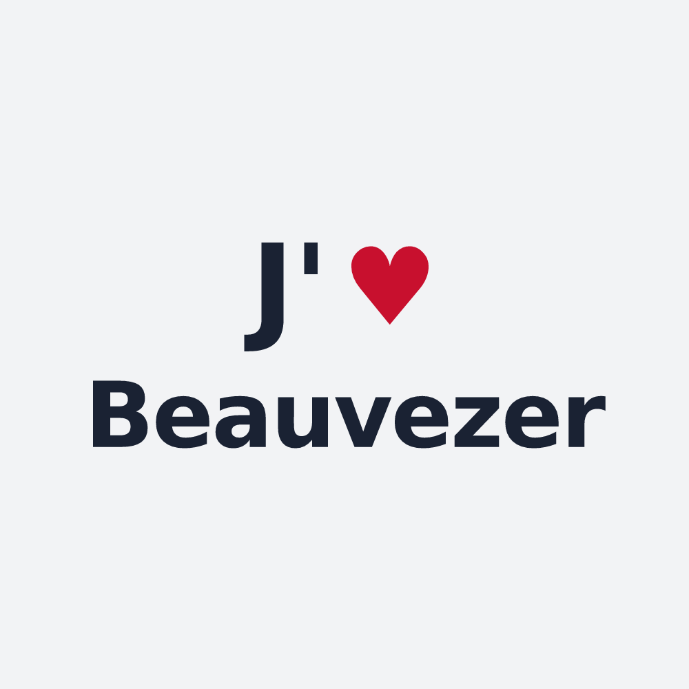 Poster personnalisé Beauvezer — design J'aime Beauvezer