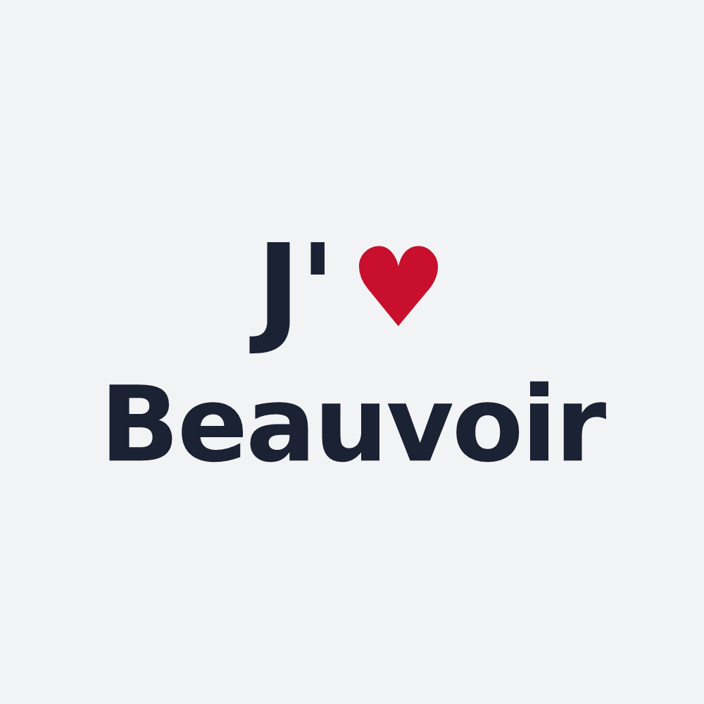 Poster personnalisé Beauvoir — design « J'aime Beauvoir » imprimé sur le poster