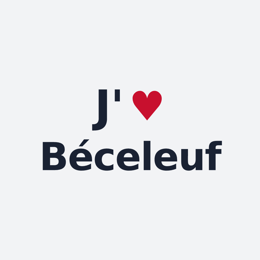 Poster personnalisé Béceleuf — design J'aime Béceleuf