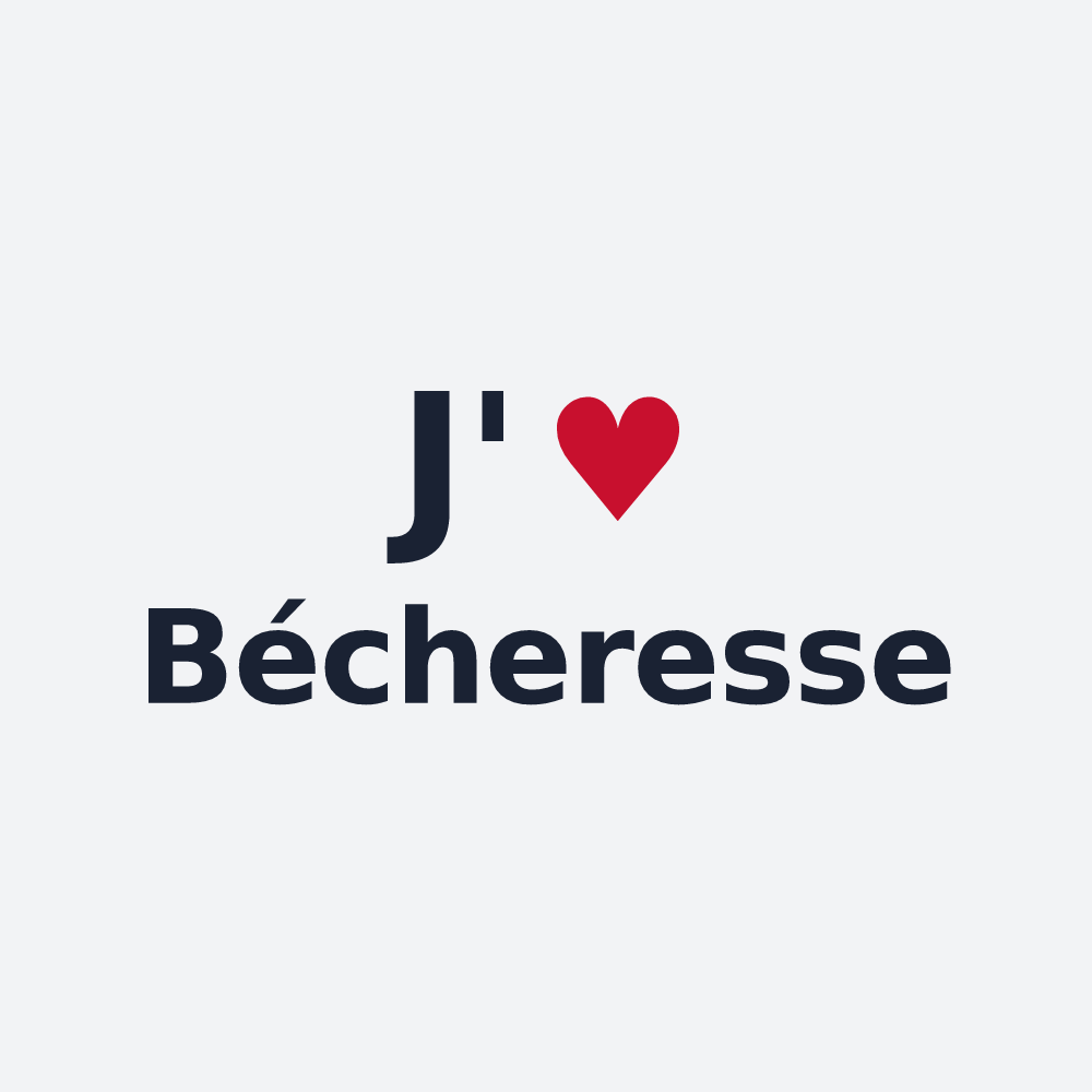 Poster personnalisé Bécheresse — design « J'aime Bécheresse » imprimé sur le poster