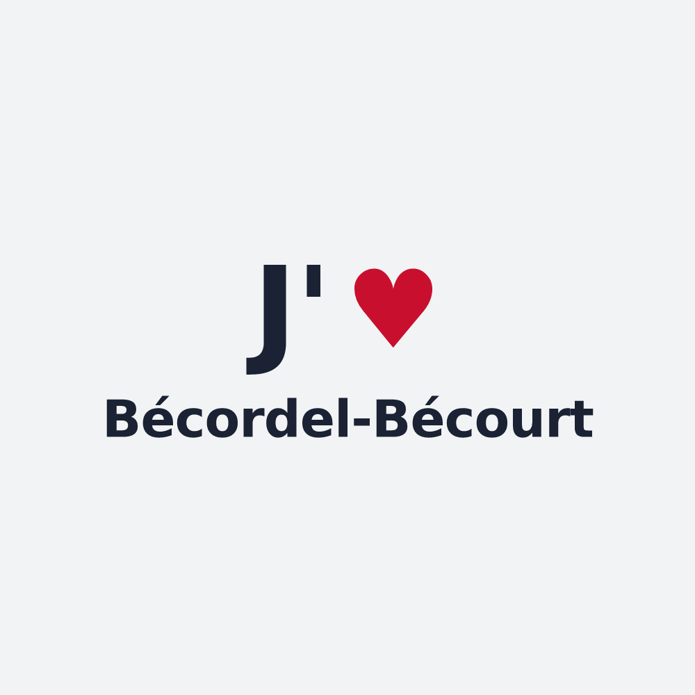 Poster personnalisé Bécordel-Bécourt — design « J'aime Bécordel-Bécourt » imprimé sur le poster
