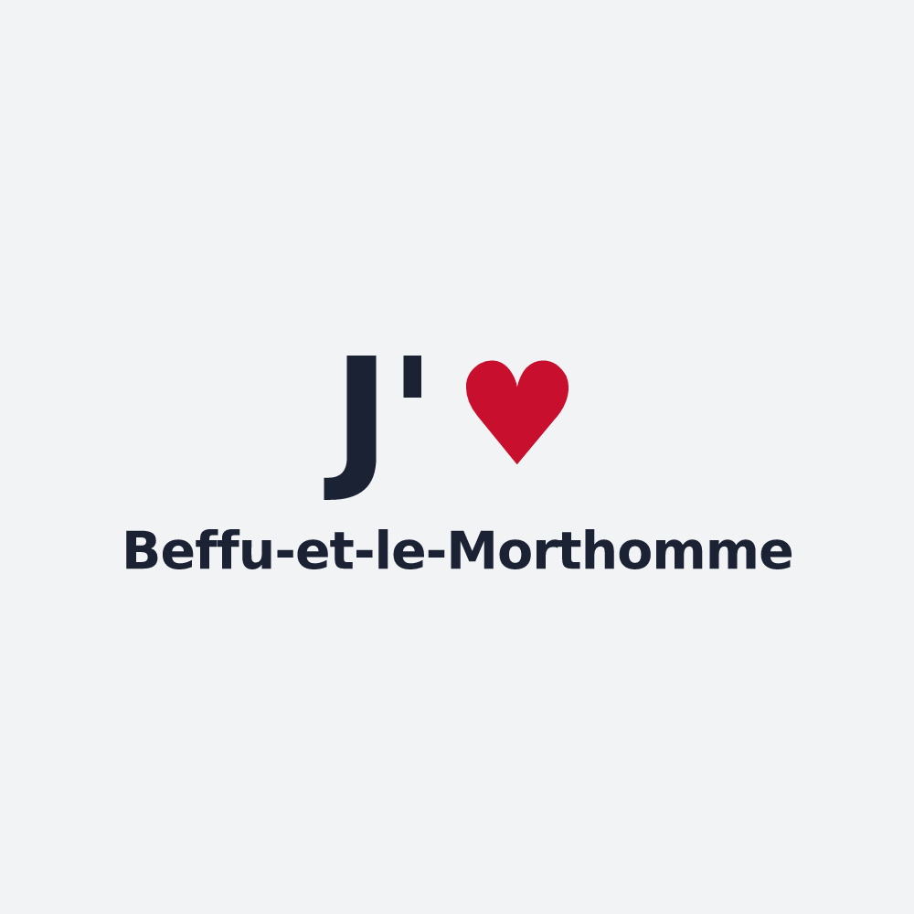 Poster personnalisé Beffu-et-le-Morthomme — design « J'aime Beffu-et-le-Morthomme » imprimé sur le poster