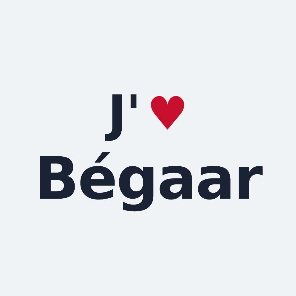Poster personnalisé Bégaar — design J'aime Bégaar