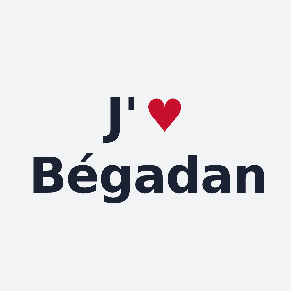 Poster personnalisé Bégadan — design J'aime Bégadan