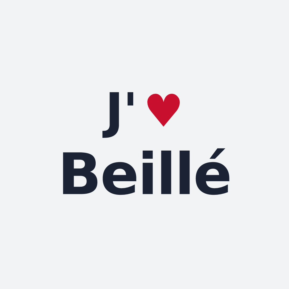 Poster personnalisé Beillé — design « J'aime Beillé » imprimé sur le poster