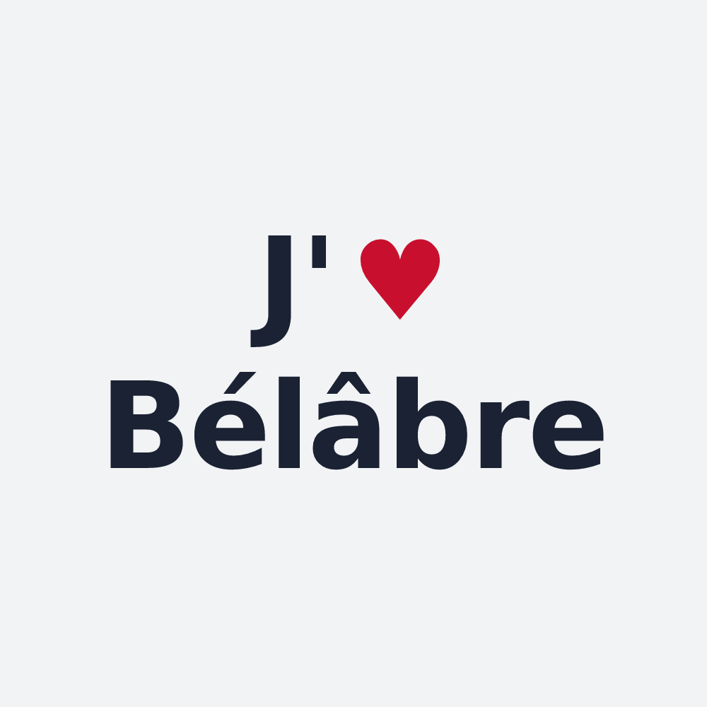Poster personnalisé Bélâbre — design « J'aime Bélâbre » imprimé sur le poster