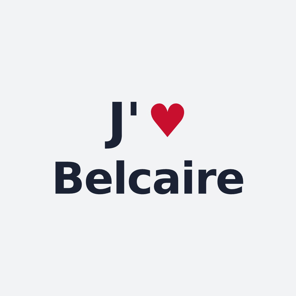 Poster personnalisé Belcaire — design « J'aime Belcaire » imprimé sur le poster