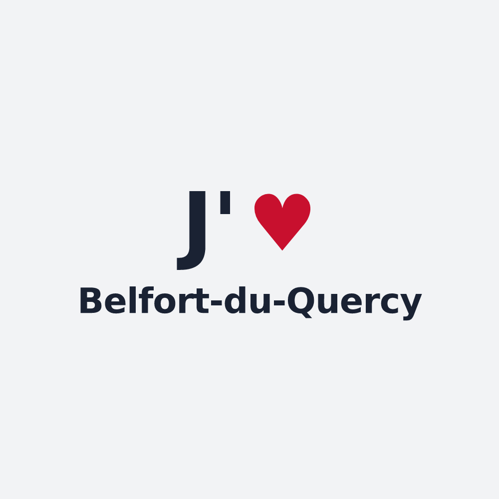 Poster personnalisé Belfort-du-Quercy — design J'aime Belfort-du-Quercy