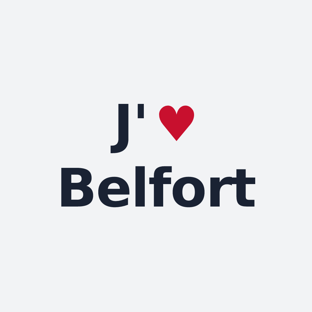 Poster personnalisé Belfort — design « J'aime Belfort » imprimé sur le poster